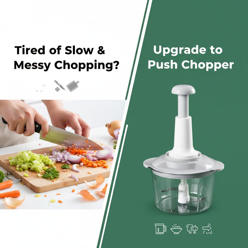 Manual Food Chopper – 1.5 Liter Large Capacity | Durable Plastic