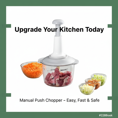 Manual Food Chopper – 1.5 Liter Large Capacity | Durable Plastic