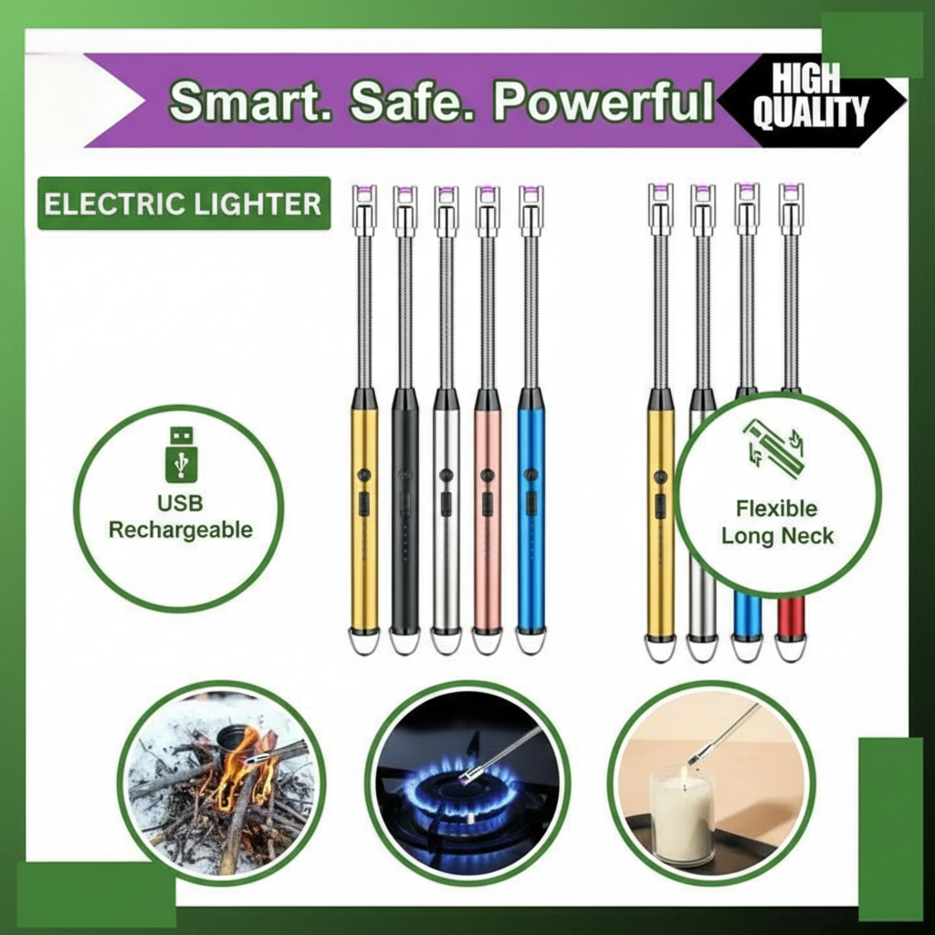 Multicolor Quick Rising Electric Lighter – Portable & Rechargeable
