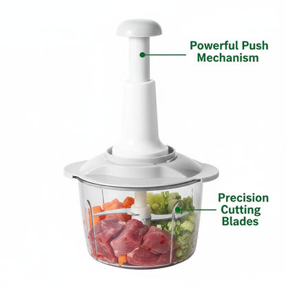 Manual Food Chopper – 1.5 Liter Large Capacity | Durable Plastic
