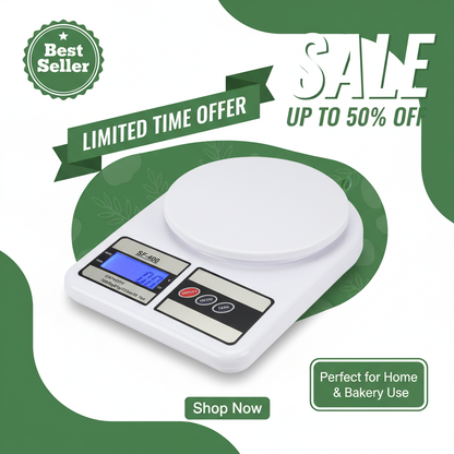 Kitchen Scale – Ergonomic ABS Plastic Food Weighing Scale