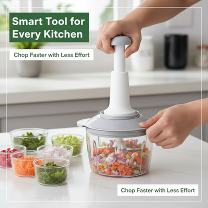 Manual Food Chopper – 1.5 Liter Large Capacity | Durable Plastic