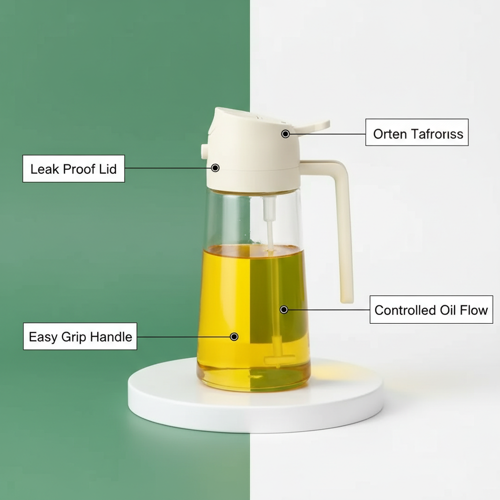 Oil Container Bottle – Premium  Glass Oil Dispenser