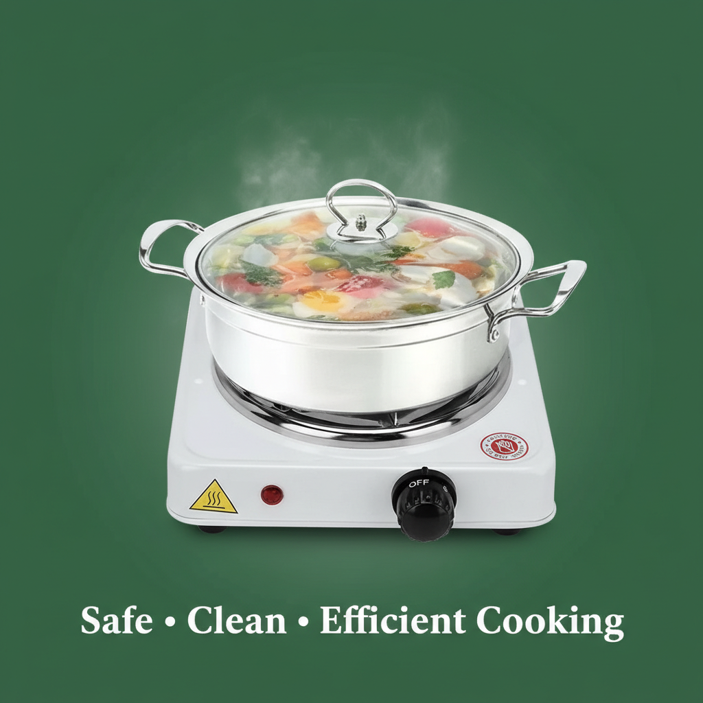Electric Stove Stainless Steel Single Burner | Compact & Efficient