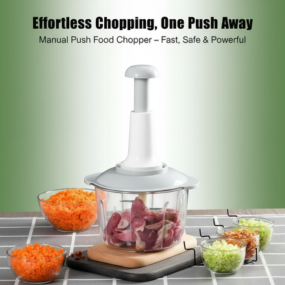 Manual Food Chopper – 1.5 Liter Large Capacity | Durable Plastic