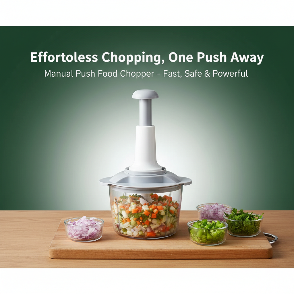 Manual Food Chopper – 1.5 Liter Large Capacity | Durable Plastic
